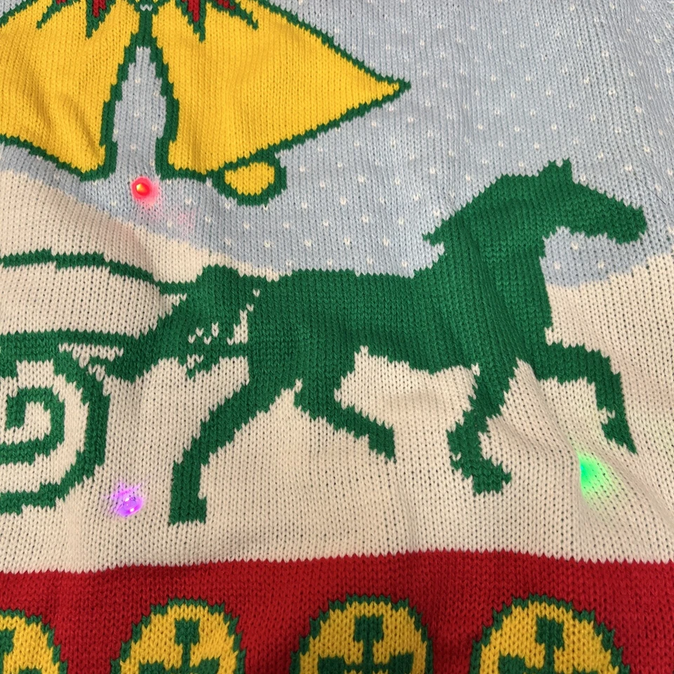 Navidad Jingle Bells Iluminar Musical Feo Fiesta Suéter Disfraz Adulto (Grande) Foto 3 de 4