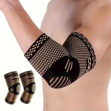 Copper Elbow Brace Compression Support Sleeve Arthritis Tendon Joint Pain Wrap 
