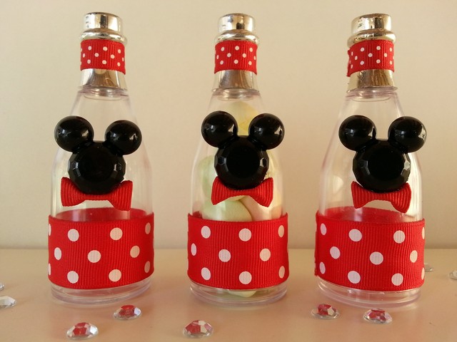 12 Mickey Mouse Fillable Champagne Bottles Baby Shower Favors Prizes