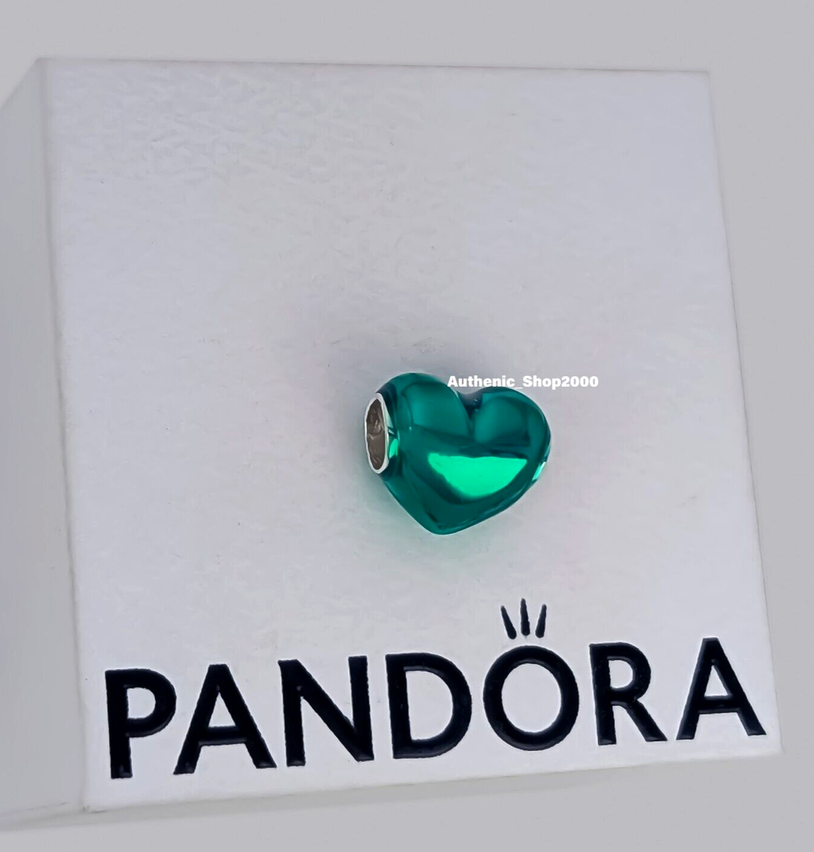 New 100% Authentic PANDORA 925 Ale Silver Metallic Green Heart