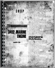 Caterpillar 3412 Marine Engine Service Repair & Operators Manual SN# 60M1 & Up