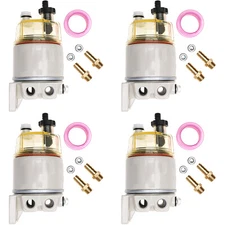 4X R12T Fuel Filter Water Separator 120AT w/Fuel Fitting for Boat Marine Spin-on