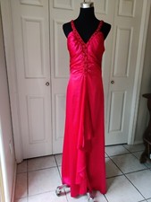 Red Coctail Long Dress Women's Medium 100% Polyester 