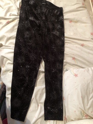 Capsule schwarz/silber Glitzer/glitzernde Samt Leggings, neu, Gr. 20