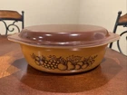 Vintage Pyrex Old Orchard Oval Casserole Dish With Lid 2 1/2 Qt