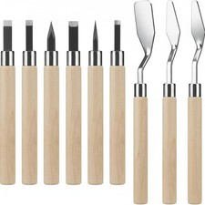 9 Pièces Kit de Gravure sur Linoléum Lames Tranchantes pour Artistes, Bricoleurs