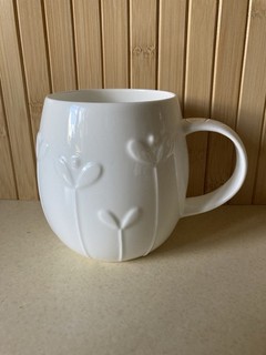 Repeat Repeat White Bone China Mug Plum