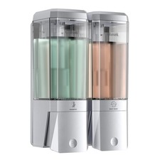 Shampoo and Conditioner Dispenser 2 Chamber No Drill Shower Soap Dispenser Wa...