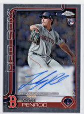 ZACH PENROD 2025 TOPPS CHROME ROOKIE CERTIFIED AUTOGRAPH CARD #RA-ZAP RED SOXS