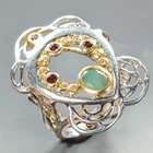 Jewelry ring Emerald Ring 925 Sterling Silver Size 8 /R442288