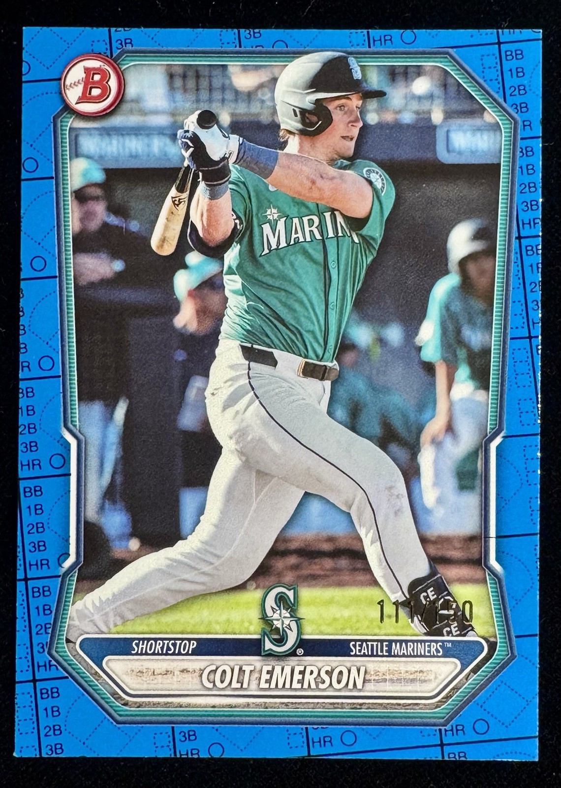 2026 Bowman Paper BP-108 Colt Emerson Blue Pattern /150 Mariners Prospect