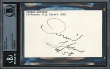 Derrick Thomas Auto 1989 3x5 Index Card Chiefs Vintage Rookie Sig Beckett