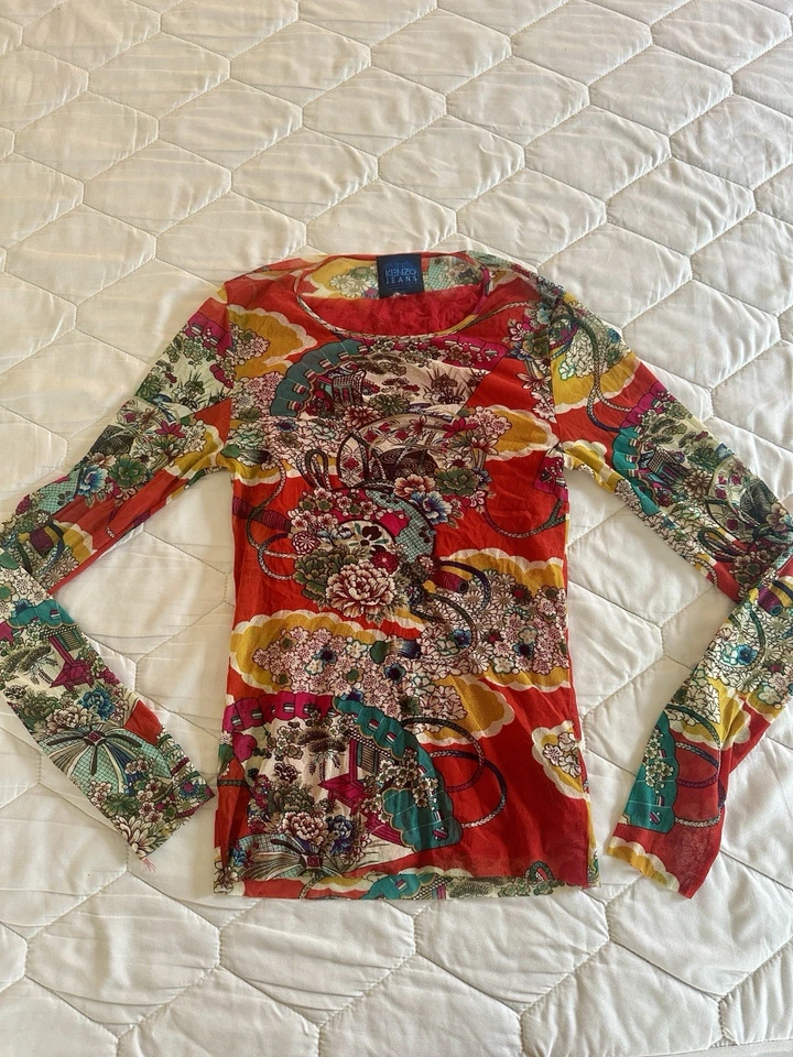 Top largo de malla Slv vintage años 90 Y2K Kenzo Jeans Foto 2 de 4