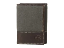 Timberland Men's Baseline Canvas and Genuine Leather Trifold Wallet