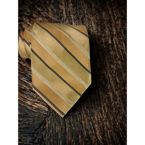 Pronto Uomo Gold Silk Neck Tie Multi Colored Diagonal