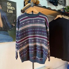 Vintage 90s Patterned Knit Knitted Sweater