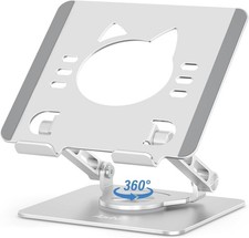 Tablet Stand 360 Rotating Aluminum Holder, Adjustable, Portable