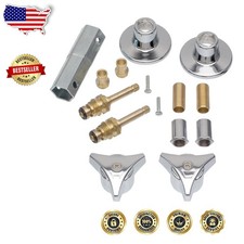 Chrome Tub Shower Faucet Trim - 2 Handle Union Brass, Lead Compliant