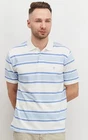 IZOD Men's Advantage Performance Short Sleeve Stripe Polo, Bright White, L