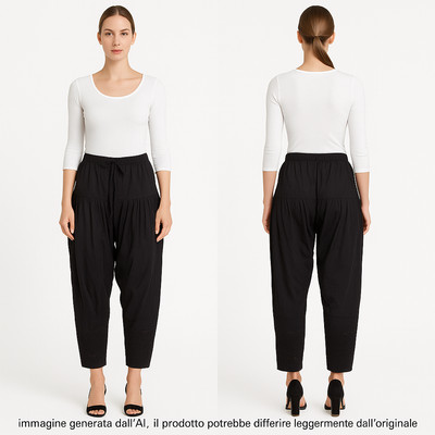 TwinSet Simona Barbieri Pants Women 42 Medium Black Turkish Embroidered Tapered