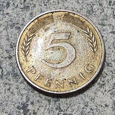 WEST GERMANY 🇩🇪 FIVE (5) PFENNIGS COIN 1989 G (MINTED IN KARLSRUHE)