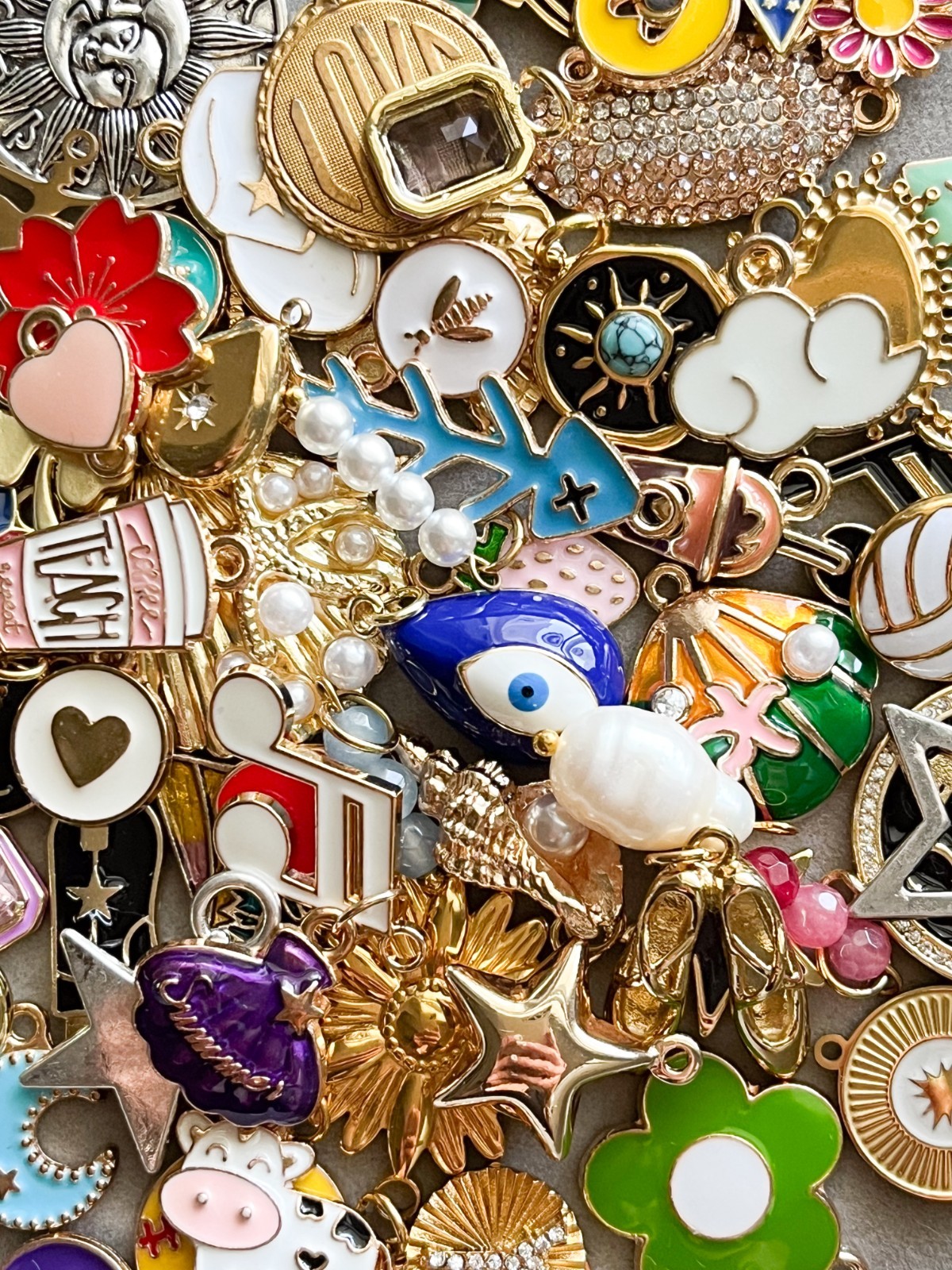 50 Assorted Charms for Jewelry Making | DIY Craft Pendants Lot Mixed ...