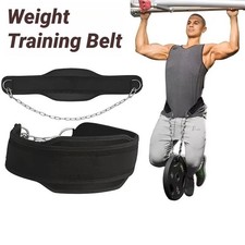 Dipping Belt with Chain Fitness Weightlifting Dip Belt Neoprene 36" Long Chain