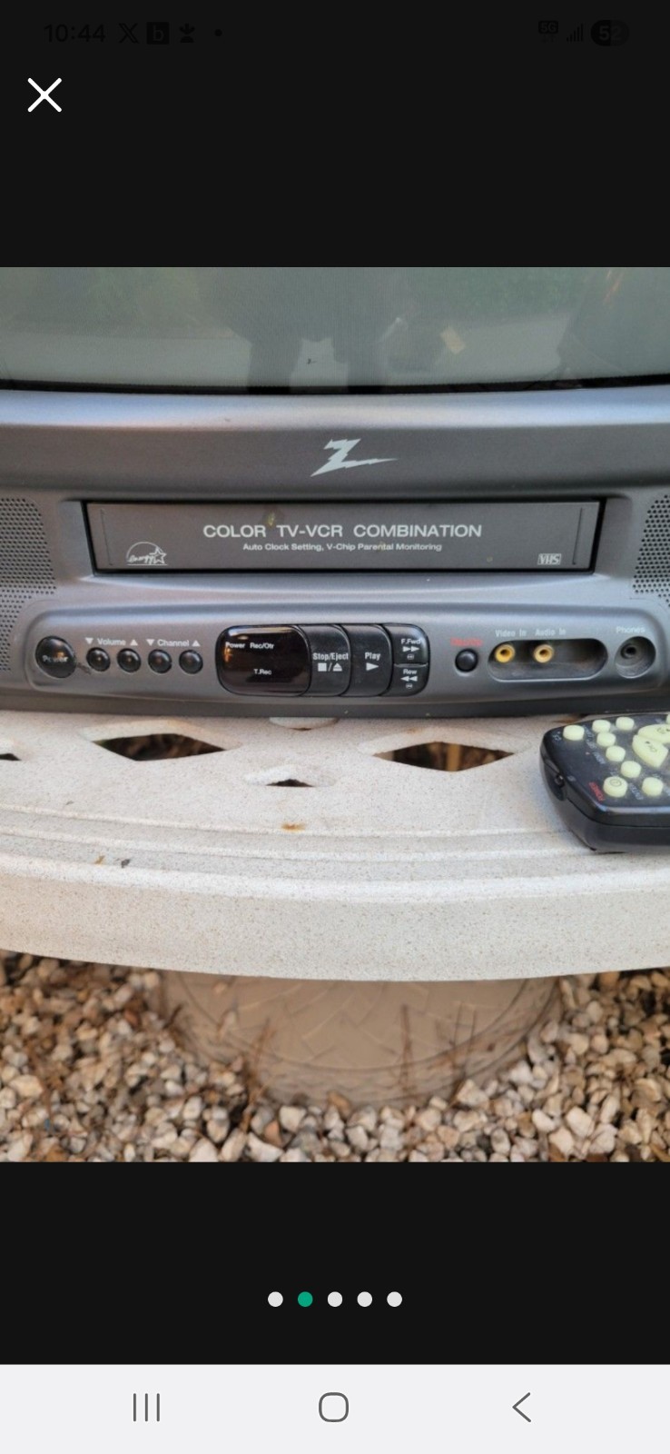 Zenith TVBR1942Z CRT TV VHS Combo With Remote Works Great 