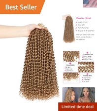 Pack of 2 Curly 14 Inch Passion Twist Hair - Lightweight, No Shedding Extensions