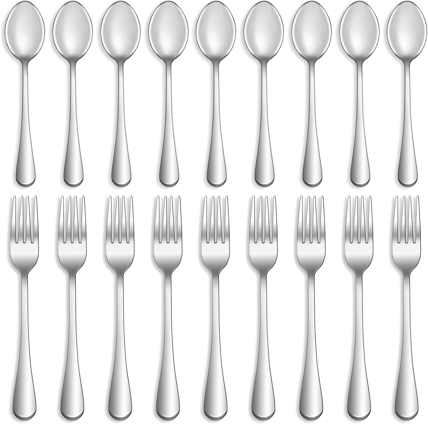 8 Pcs Forks and Spoons Silverware Set,Food Grade Stainless Steel 8pcs-Silver