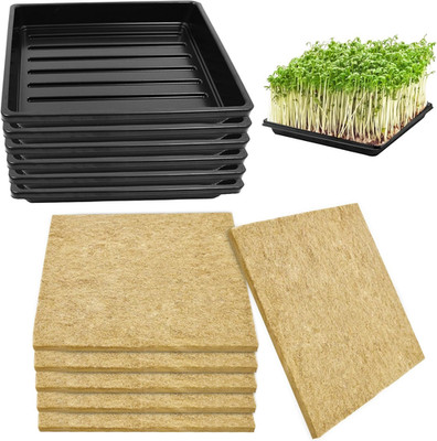 6Set Microgreens Growing Mat with Tray, Microgreen Growing Kit 10 ×10  Wheatgras