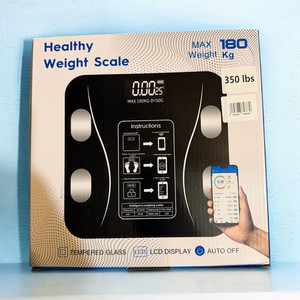 Healthy Weight Smart Scale Tempered Glass 350lb Black LCD Auto Off