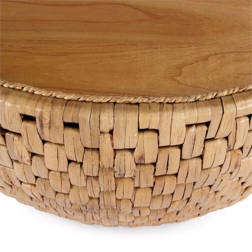 Butler Specialty Company Captiva Round Rattan Drum Coffee Table - Natural Rattan - Picture 4 of 6