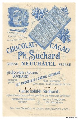 FAC-BFP1-0190-RECHNUNG - SCHOKOLADE UND KAKAO - PH SUCHARD - NEUCHATEL