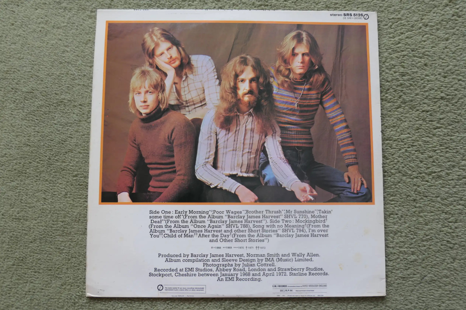 BARCLAY JAMES HARVEST – EARLY MORNING ONWARDS LP – Nr MINT/EXC+ A2/B1 UK 1973