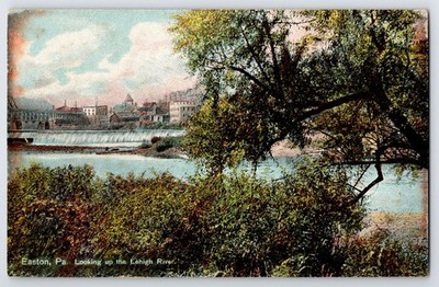 [4M9] Postcard Unused, Easton Looking from Lehigh River, PA