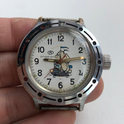 Watch Vostok Amphibian Antimagnetic Wostok Wristwatch USSR SSSR SU Soviet Rare