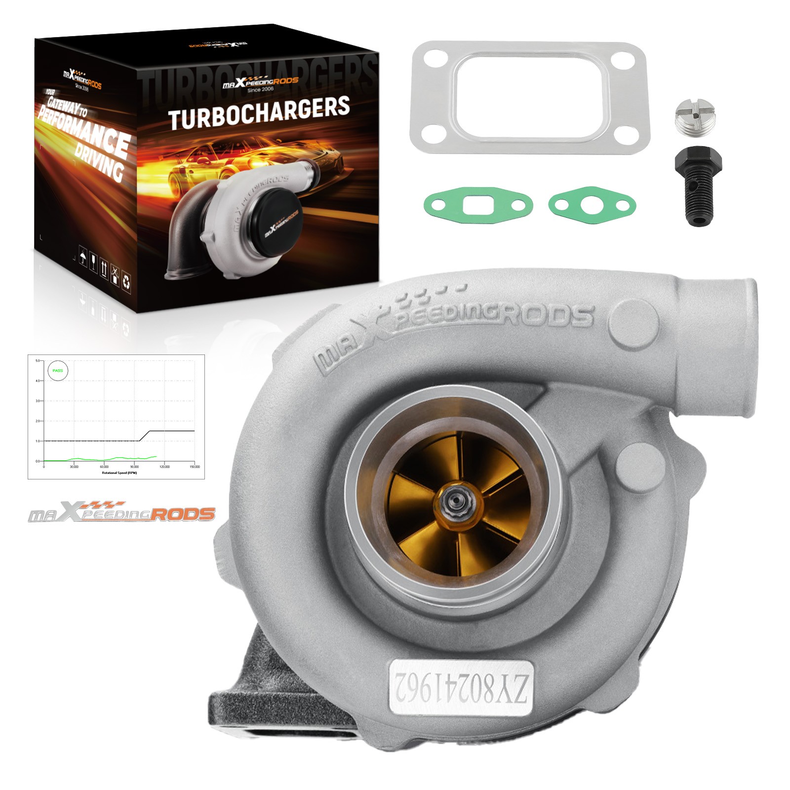 T3/T4 T04E .57 A/R Turbine Turbocharger Universal Up to 450HP Boost for 2-3L