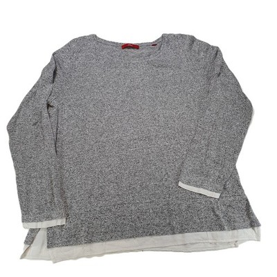 s.Oliver Damen Sweatshirt L Grau Layer Look Longsleeve Shirt Relaxed Fit
