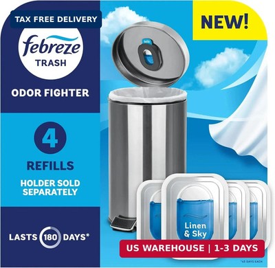 Febreze Trash Odor Fighter, Trash Can Air Freshener, Stick-On Deodorizer for Gar