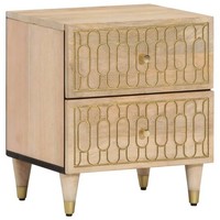 Nachttische2Er Set 40X33X46 Cm Massivholz Mango