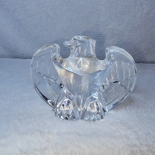 Steuben Bald Eagle Crystal Glass Paperweight Signed