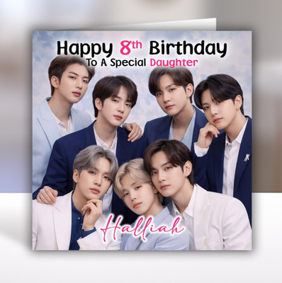 BTS Personalised Birthday Card - BTS Band Birthday Card - BTS KPop Boy Band