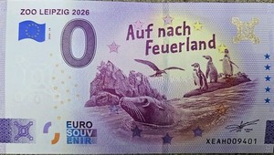 0 Euro Schein Zoo Leipzig XEAH 2026-14 Feuerland Gold Hologramm