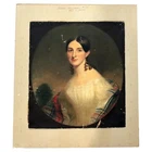 Antique Oil On Canvas Portrait Painting Of A Debutant C1820