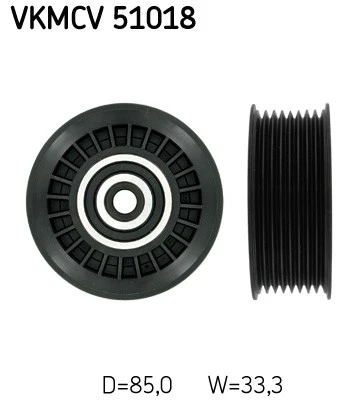 SKF VKMCV 51018 Deflection/Guide Pulley, V-ribbed belt for MERCEDES-BENZ - Bild 1 von 1