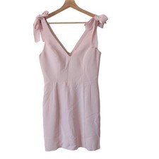 Amanda Uprichard Womens Small Allora Dress Shoulder Tie Mini Zip Pink Blush