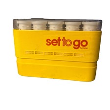 Vintage Clairol Set to Go Hot Rollers Travel Hair Curlers K5-S w/ 5 Clips TESTED