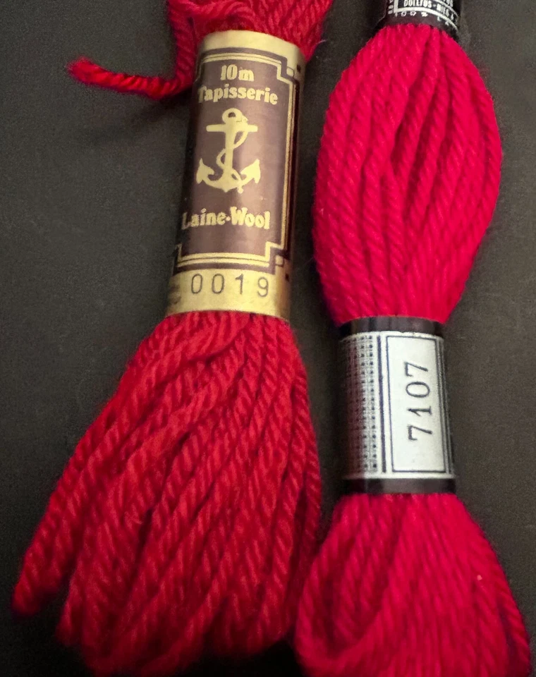 2 madejas 100% lana bordado 0019 7107 tapicería DMC Francia C15k Foto 2 de 2