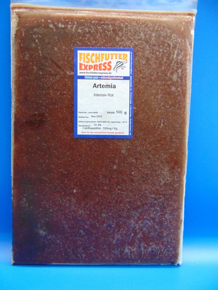 FISCHFUTTER EXPRESS Frostfutter Artemia Intensiv Rot 8x 500g Tafel